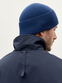 Merino-wool ribbed beanie 