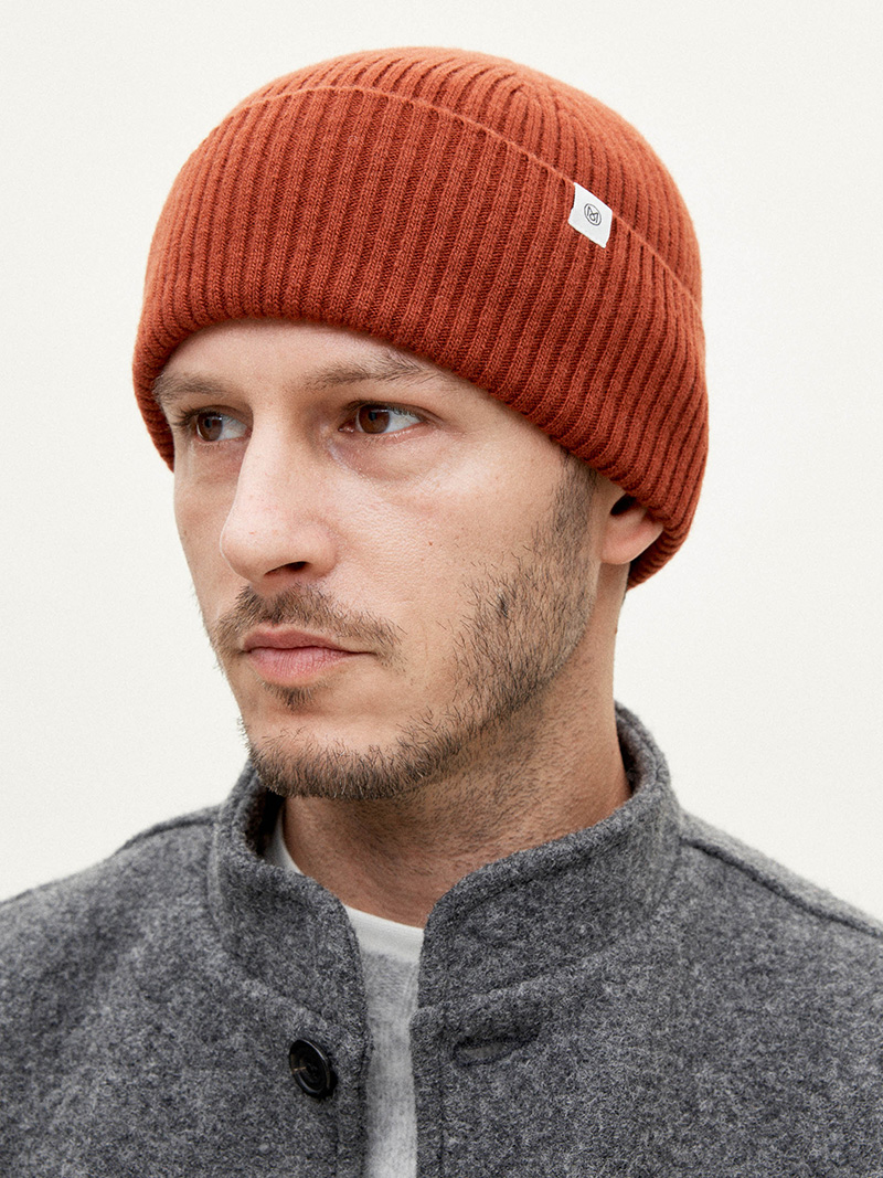 Merino-wool ribbed beanie 