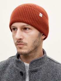 Merino-wool ribbed beanie 