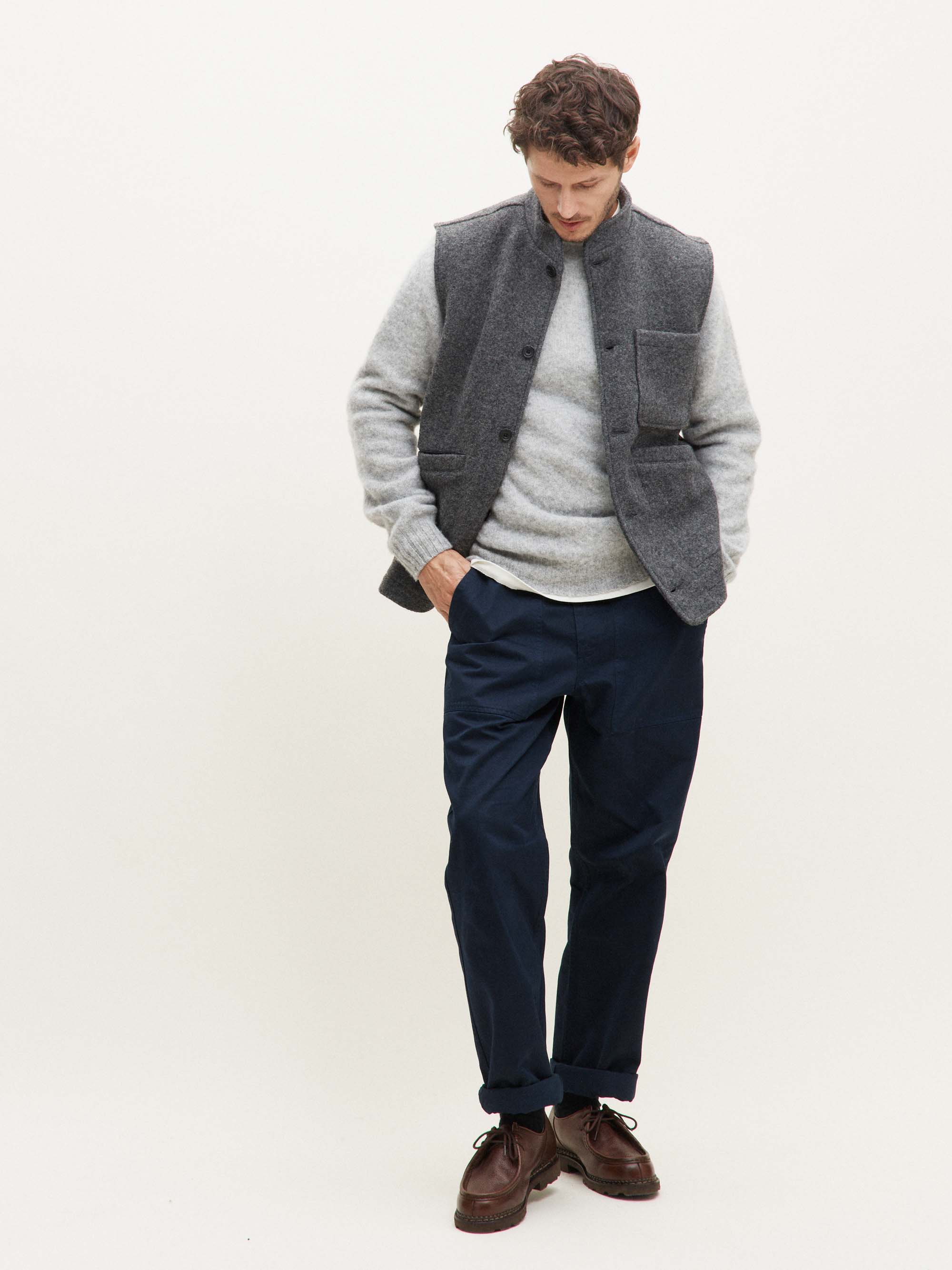 Boiled-wool vest