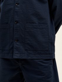 Seersucker overshirt - navy