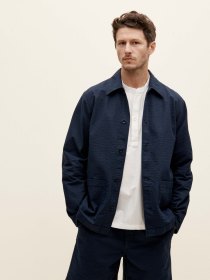 Seersucker overshirt - navy