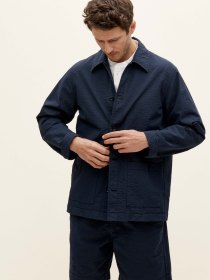 Seersucker overshirt - navy