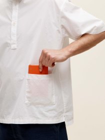 Short-sleeved popover shirt - white