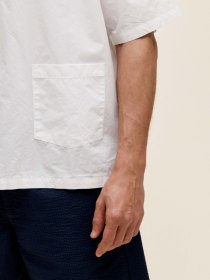Short-sleeved popover shirt - white