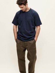 Slub-yarn T-shirt - navy