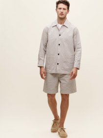 Seersucker overshirt - blue stripes