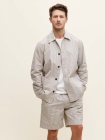 Seersucker overshirt - blue stripes