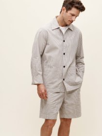 Seersucker overshirt - blue stripes