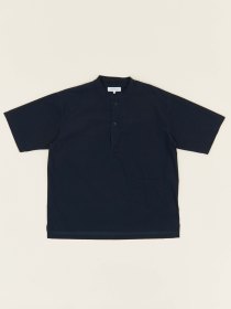 Short-sleeved popover shirt - navy