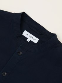 Short-sleeved popover shirt - navy