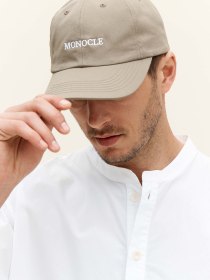Cotton twill cap - taupe