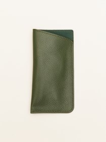 Leather sunglasses case - olive