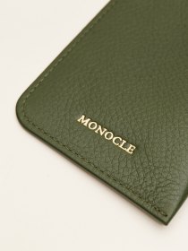 Leather sunglasses case - olive