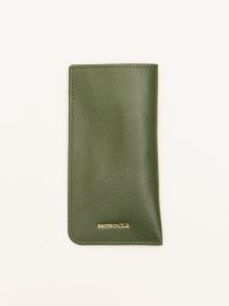 Leather sunglasses case - olive