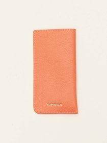 Leather sunglasses case - coral