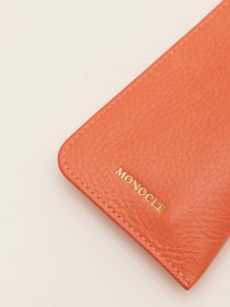 Leather sunglasses case - coral