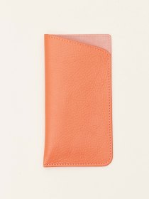Leather sunglasses case - coral