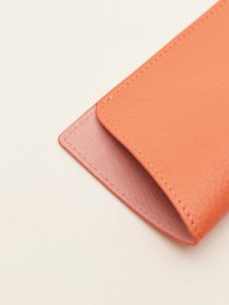 Leather sunglasses case - coral