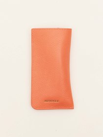 Leather sunglasses case - coral
