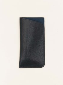 Leather sunglasses case - navy