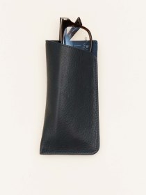 Leather sunglasses case - navy