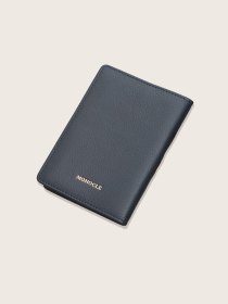 Leather passport holder - navy