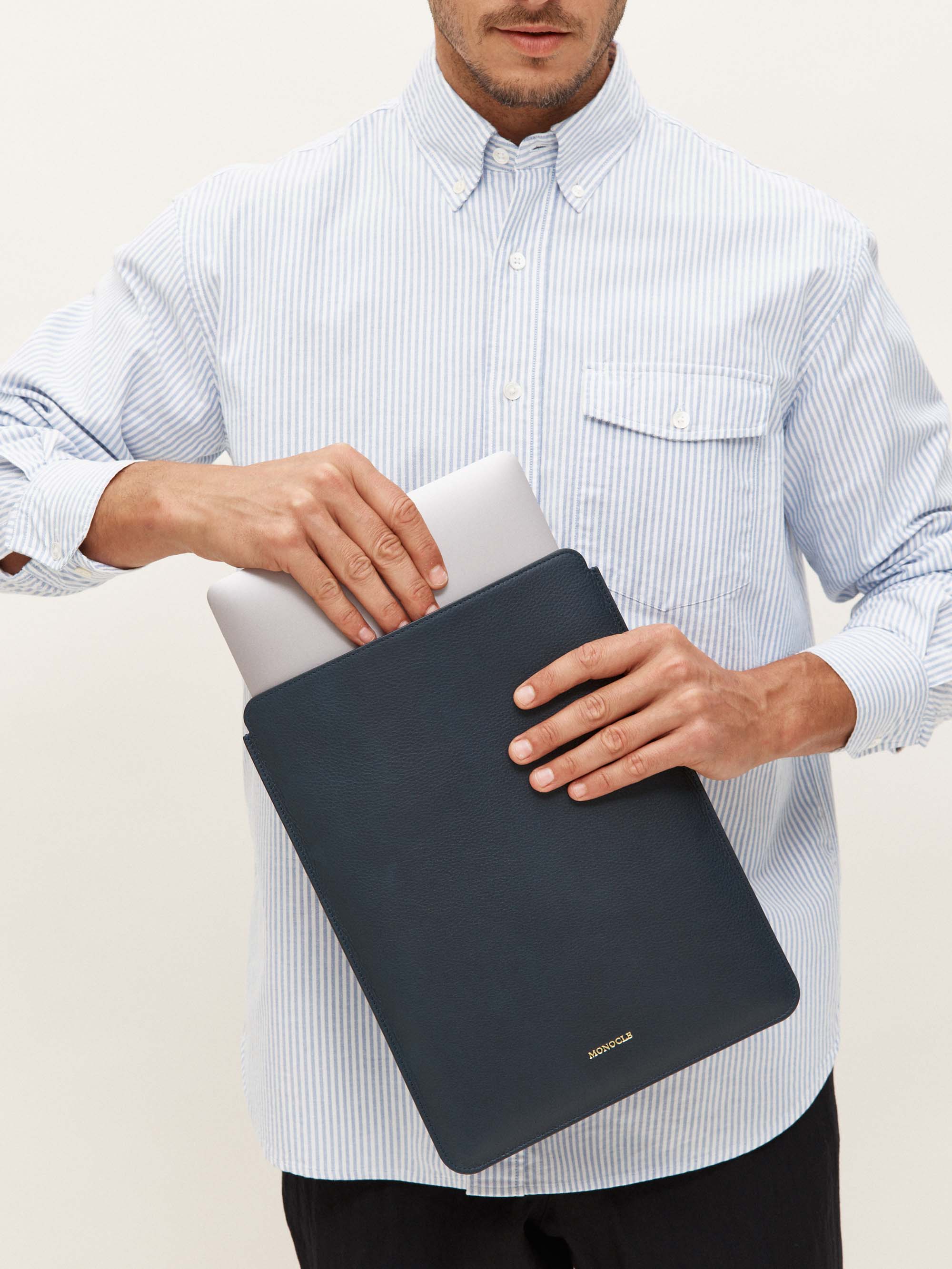 Leather laptop sleeve