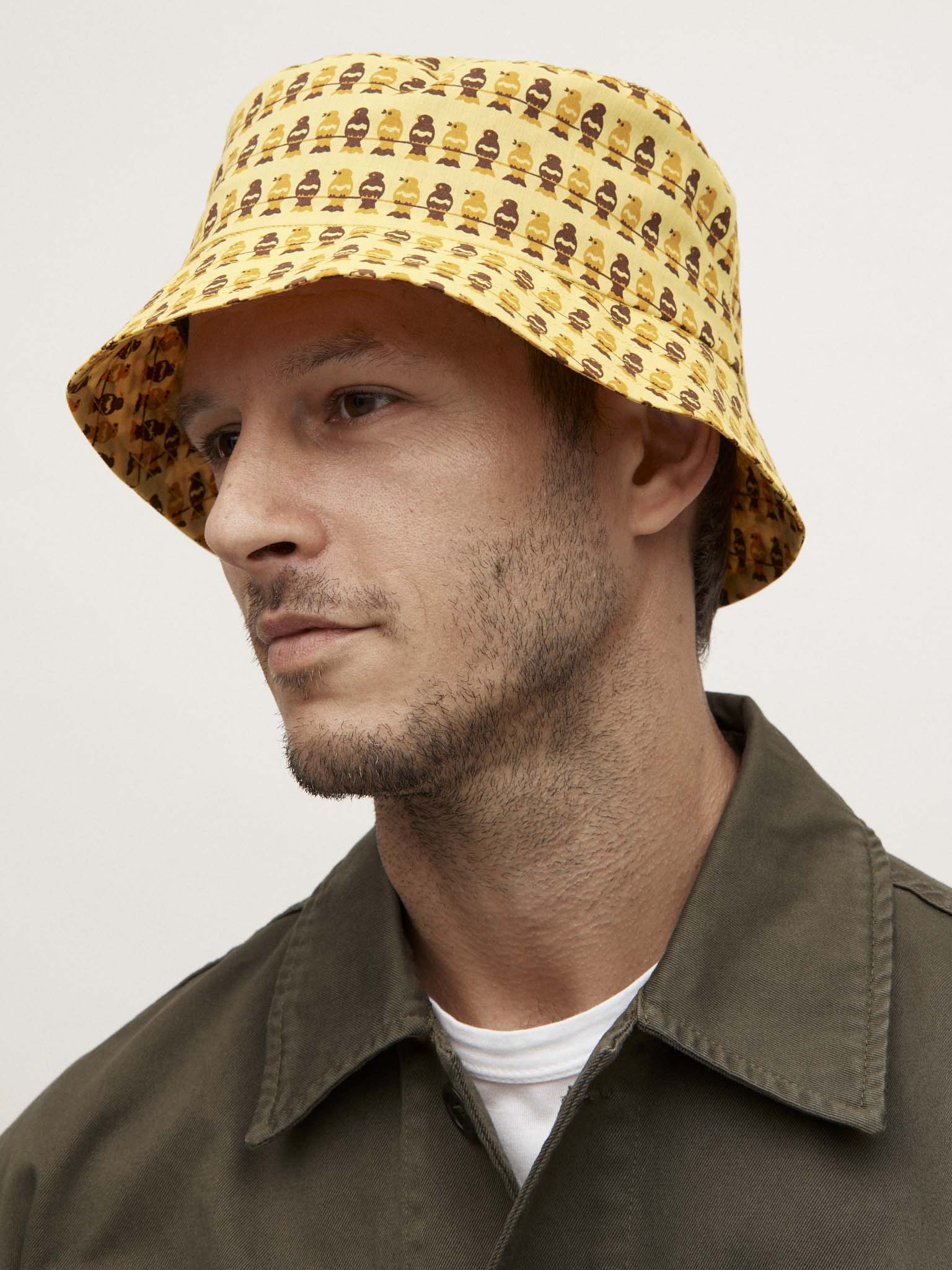 Printed bucket hat - yellow