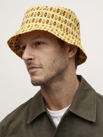Printed bucket hat - yellow
