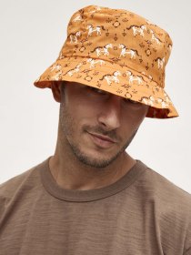 Printed bucket hat - orange