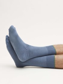 Cotton ribbed socks - blue
