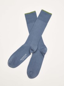 Cotton ribbed socks - blue