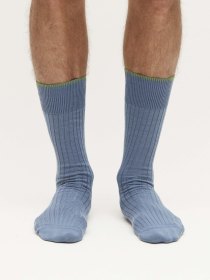 Cotton ribbed socks - blue
