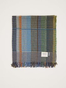 Basket weave throw - moss green