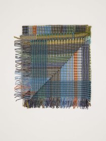 Basket weave throw - moss green