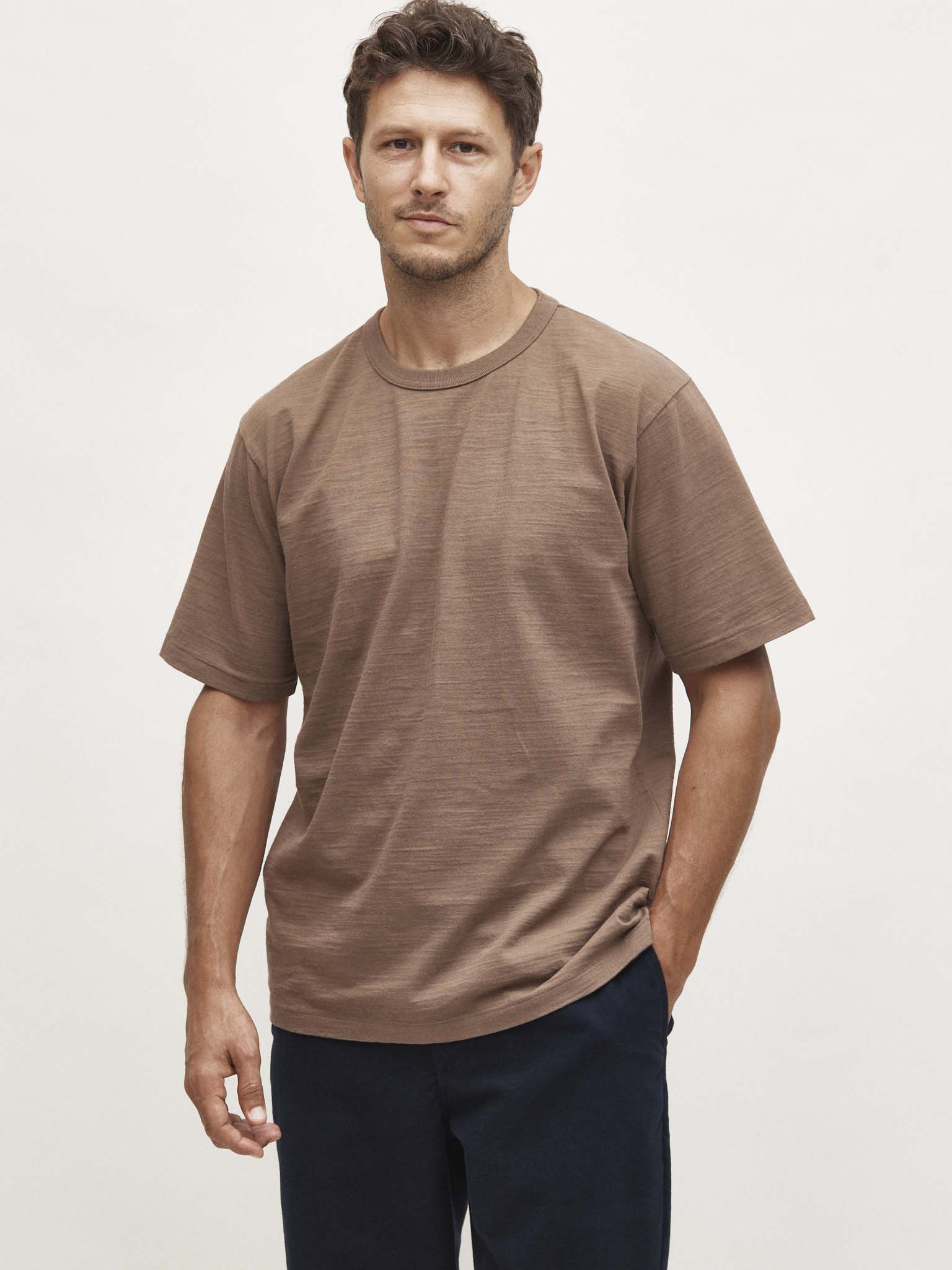 Slub-yarn T-shirt - taupe