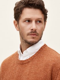 Spanish merino crewneck - rust
