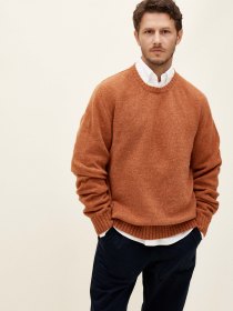 Spanish merino crewneck - rust
