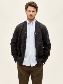 Spanish merino cardigan - anthracite
