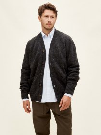 Spanish merino cardigan - anthracite