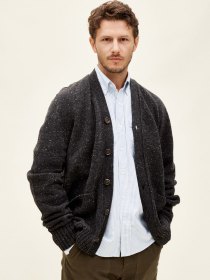 Spanish merino cardigan - anthracite