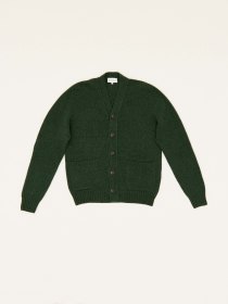 Spanish merino cardigan - garden green