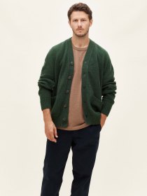 Spanish merino cardigan - garden green