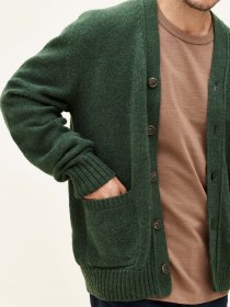 Spanish merino cardigan - garden green