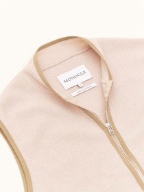 Boiled wool zipped up vest - crema
