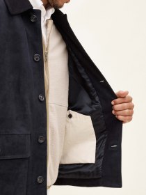 Suede jacket - dark blue