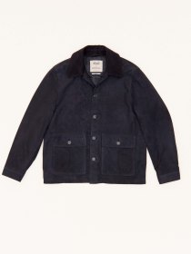 Suede jacket - dark blue