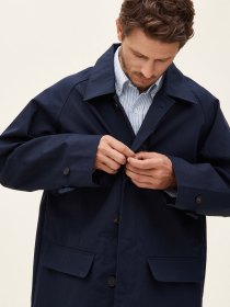 Bonded cotton mac - navy