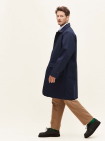 Bonded cotton mac - navy